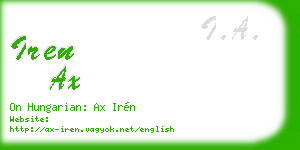 iren ax business card